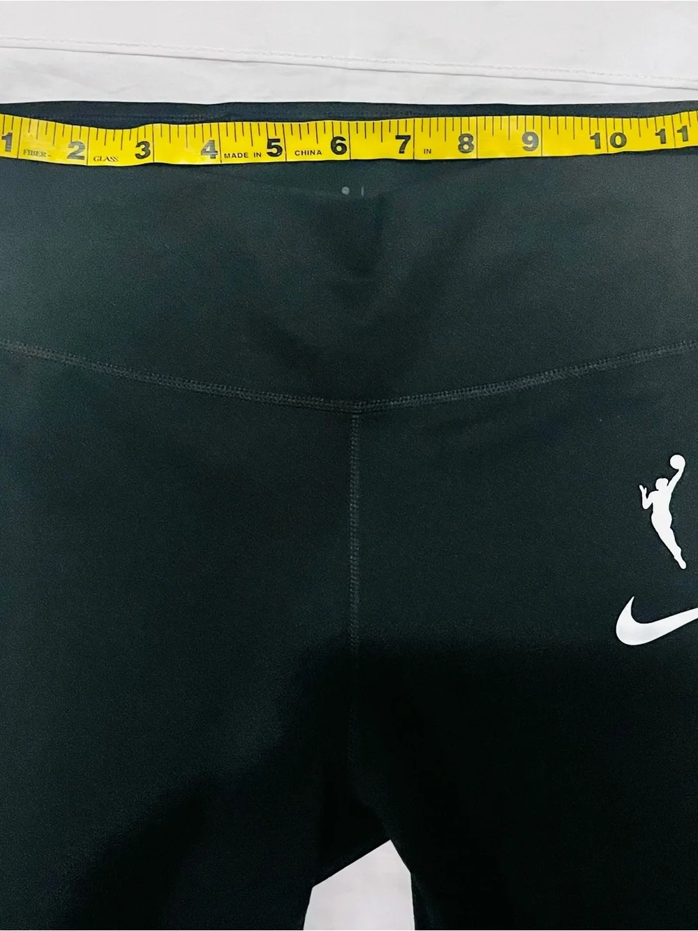 Nike Black High-Rise Leggings with White Swoosh and Logo